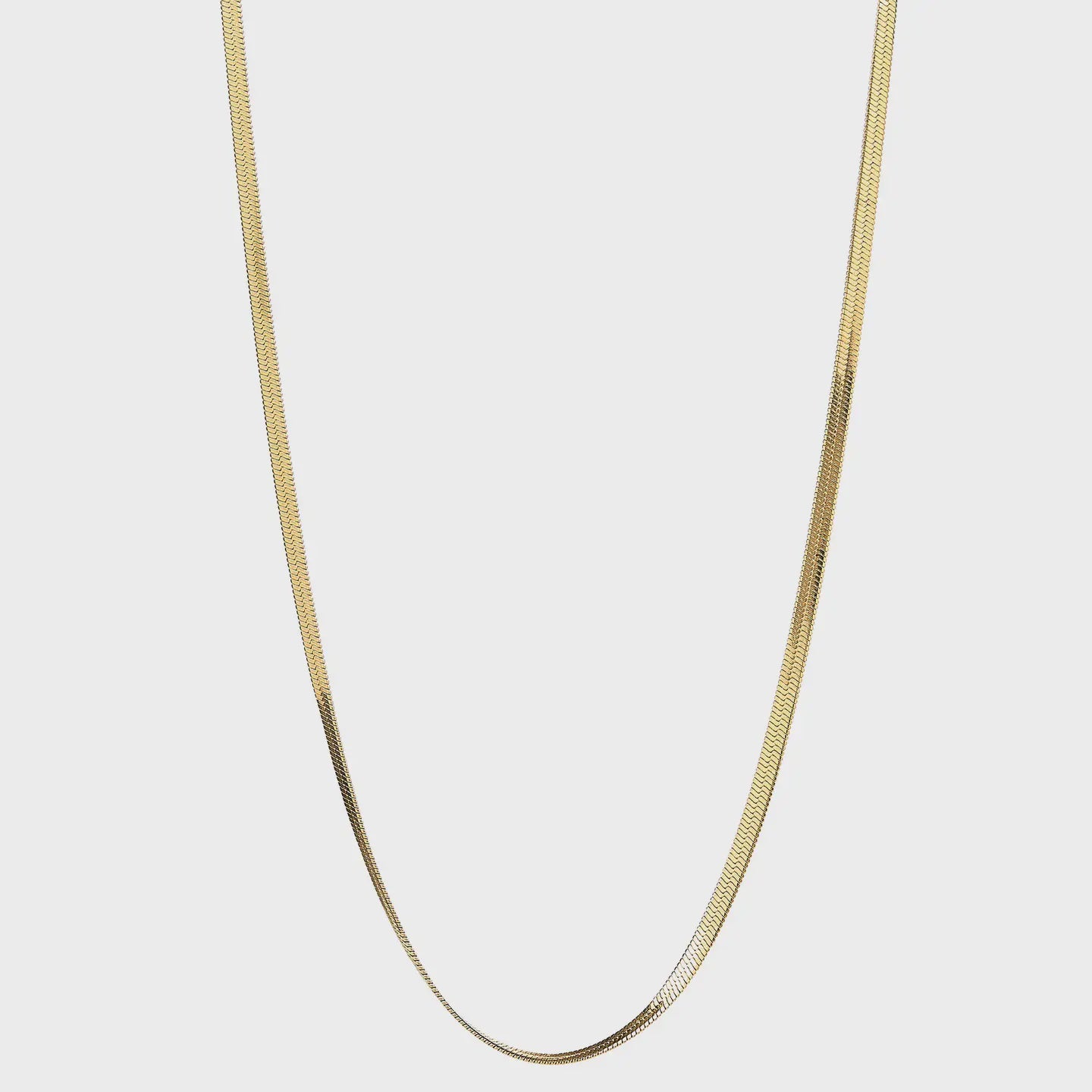 Gold Herringbone Necklace 16-18"