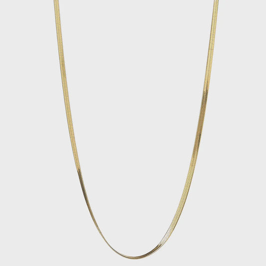 Gold Herringbone Necklace 16-18"
