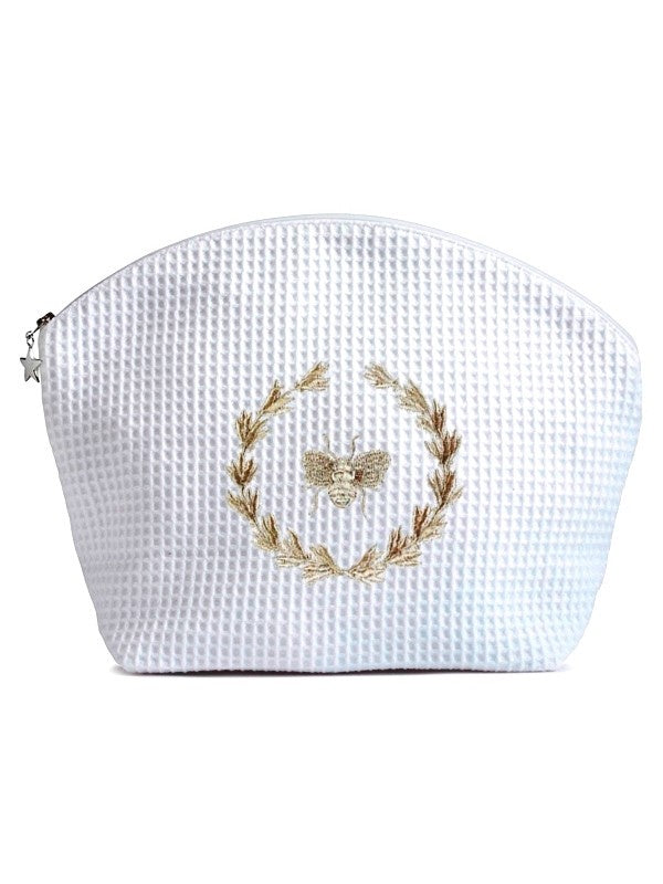 Waffle Cosmetic Bag - Napolean Bee Wreath Beige