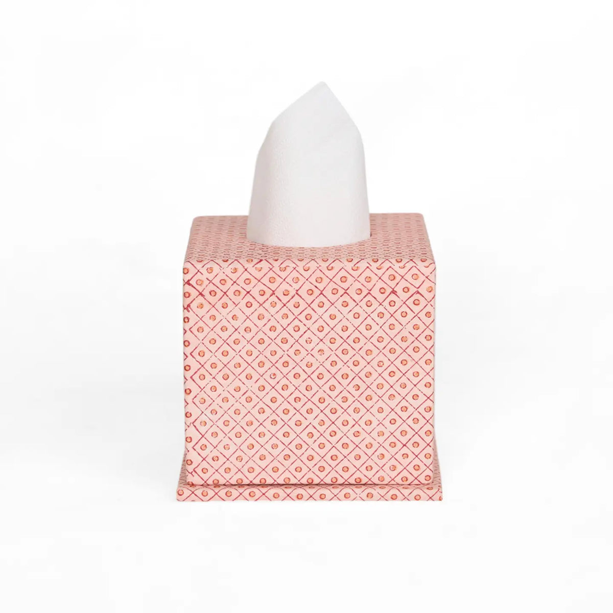 Block Printed Square Tissue Box