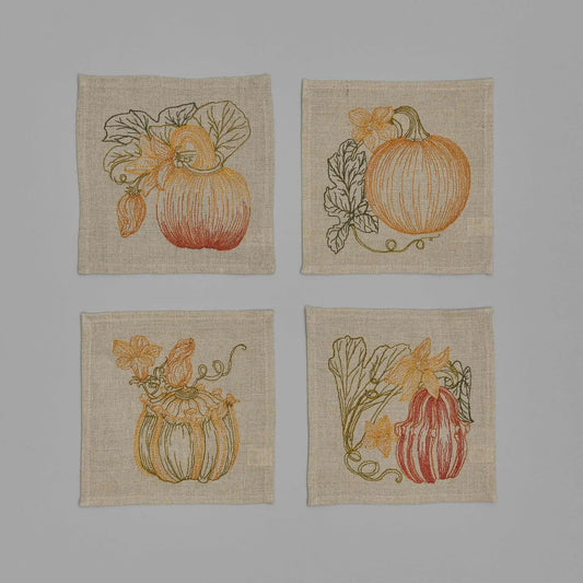 Pumpkin Patch Cocktail Napkin - Set of 4