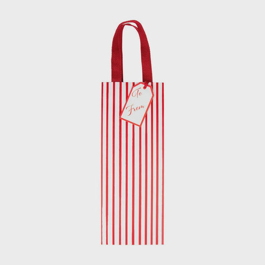 Stripes for Days Red/White Bottle Bag