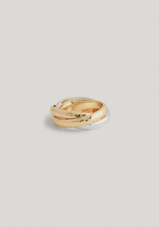 Farrier Mixed Metal Triple Band Ring