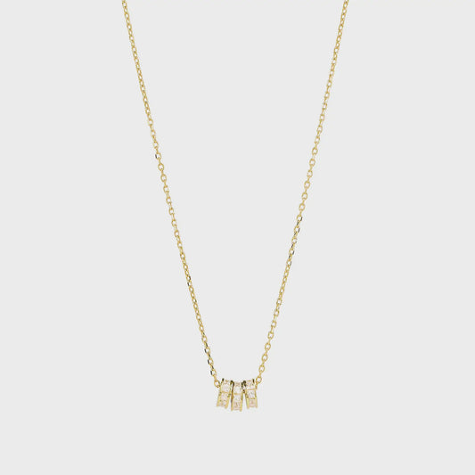 Three Spinning Discs Pave CZ Necklace