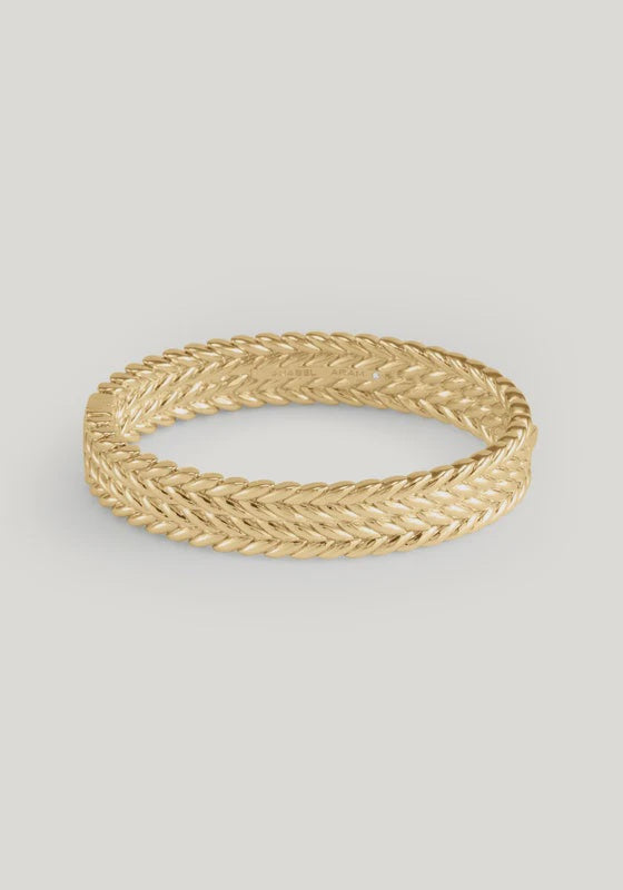 Cheval Braid Hinged Bangle - Thick
