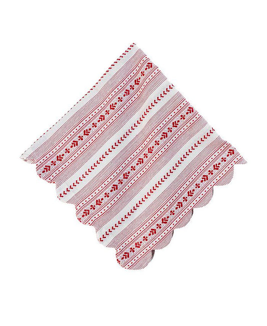 Villa Stripe Red/White Napkin