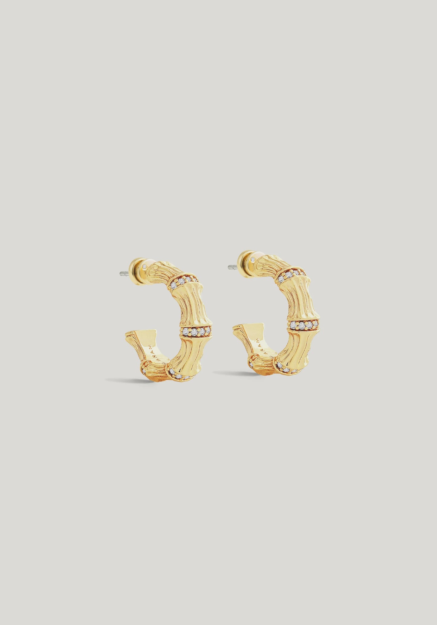 Bamboo Huggie Hoop Earrings