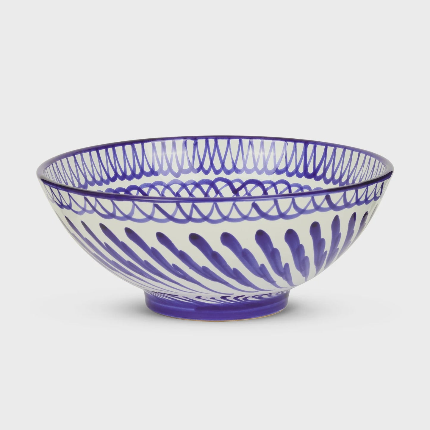 Large Bowl with Handpainted Designs- Azul