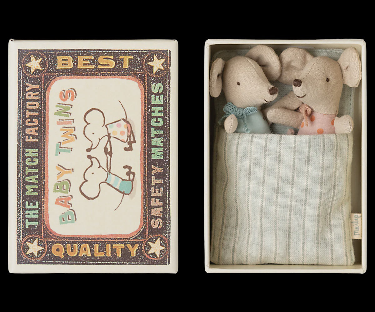 Twins Baby Mice in Matchbox