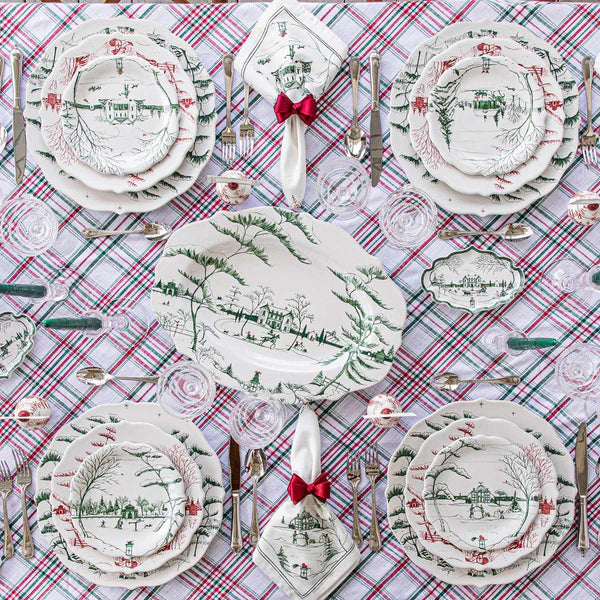 Country Estate Evergreen Winter Frolic Party Plate Set/4