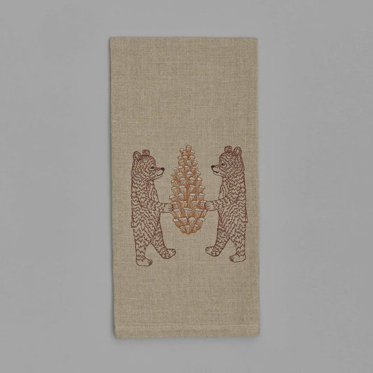 Bears with Pinecone Tea Towel