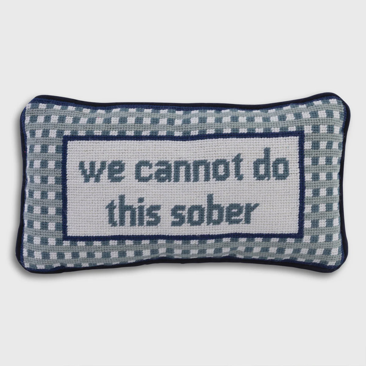 Sober Needlepoint Pillow