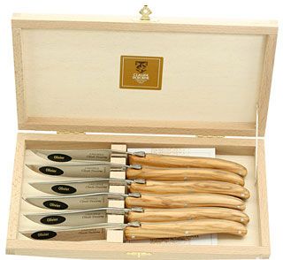 Wood Box of 6 Laguiole Steak Knives