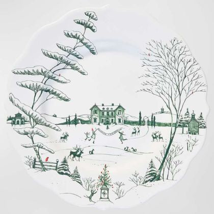 Country Estate Evergreen Winter Frolic Dinner Plate