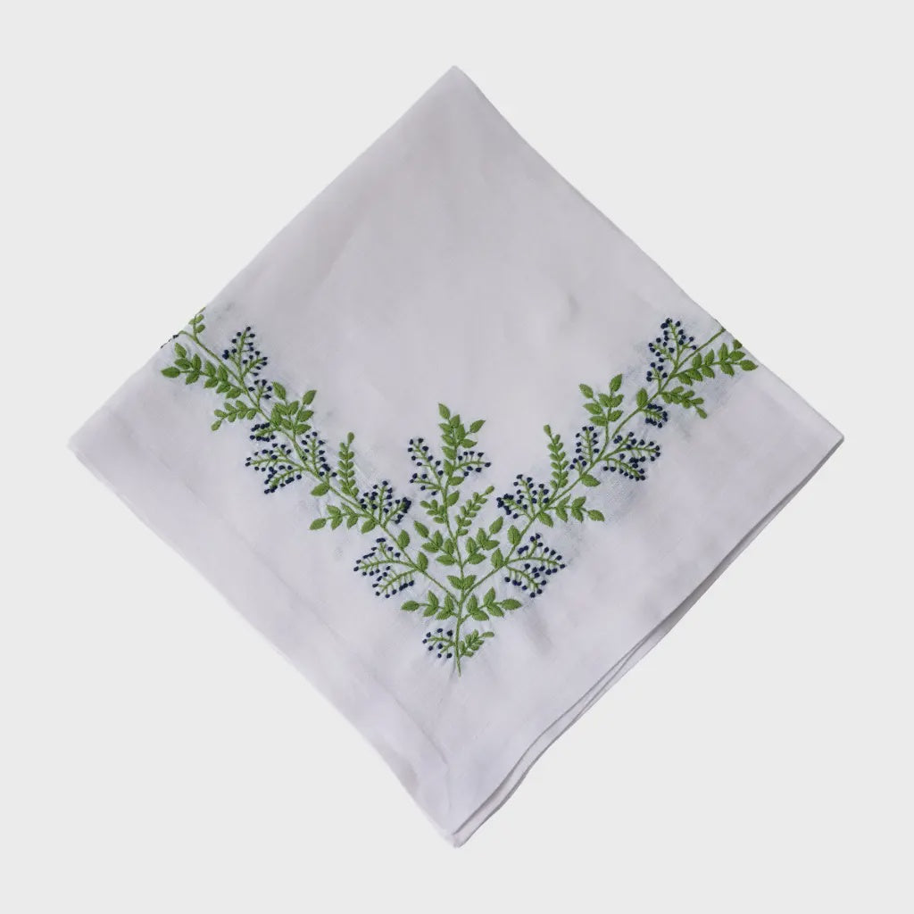 Wild Berry Vine Embroidered Napkin