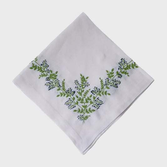 Wild Berry Vine Embroidered Napkin