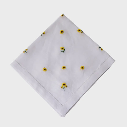 Scattered Sunflower Embroidered Napkin