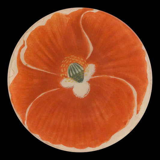 White Edge Red Poppy (790E) 5 1/4" Round
