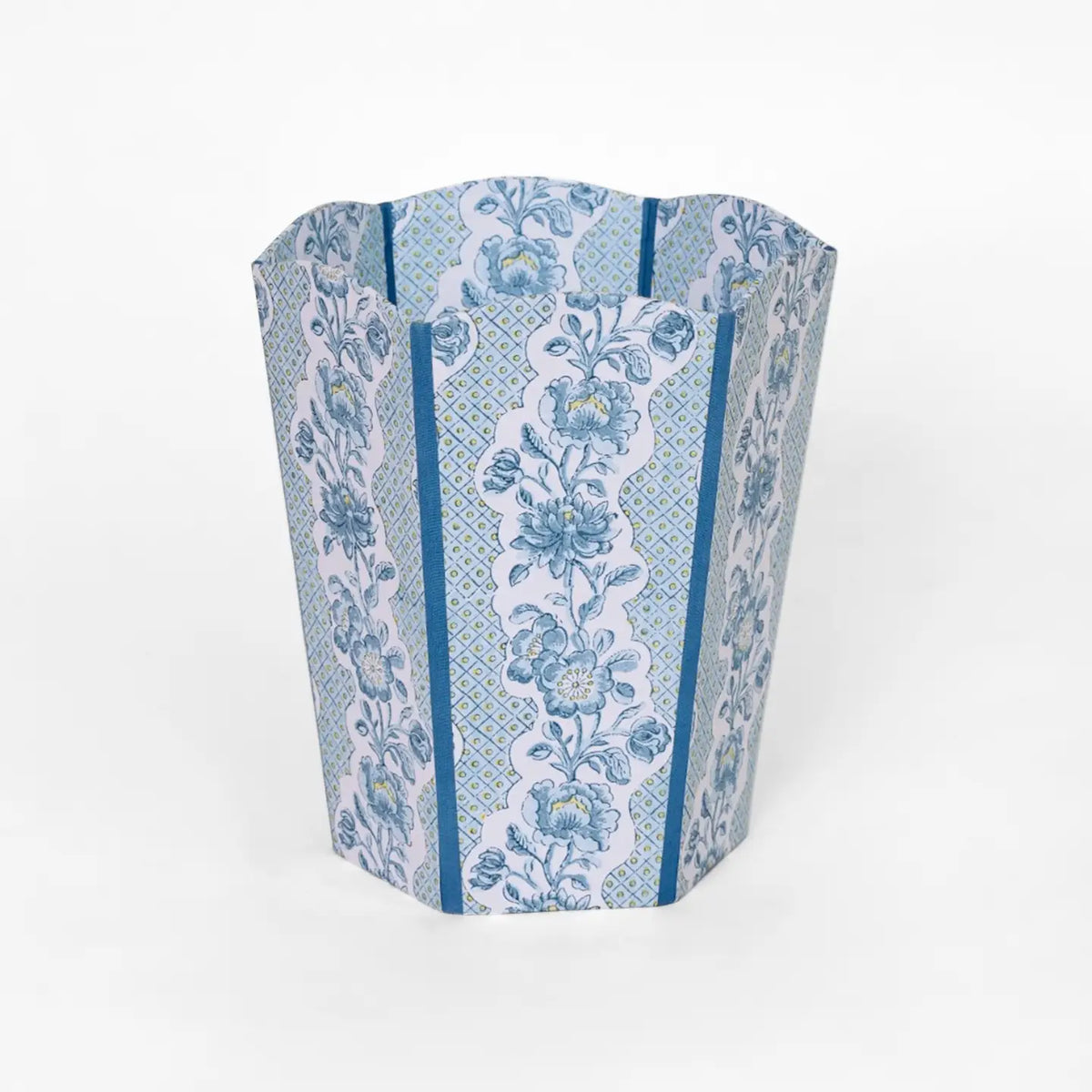 Block Printed Scalloped Basket