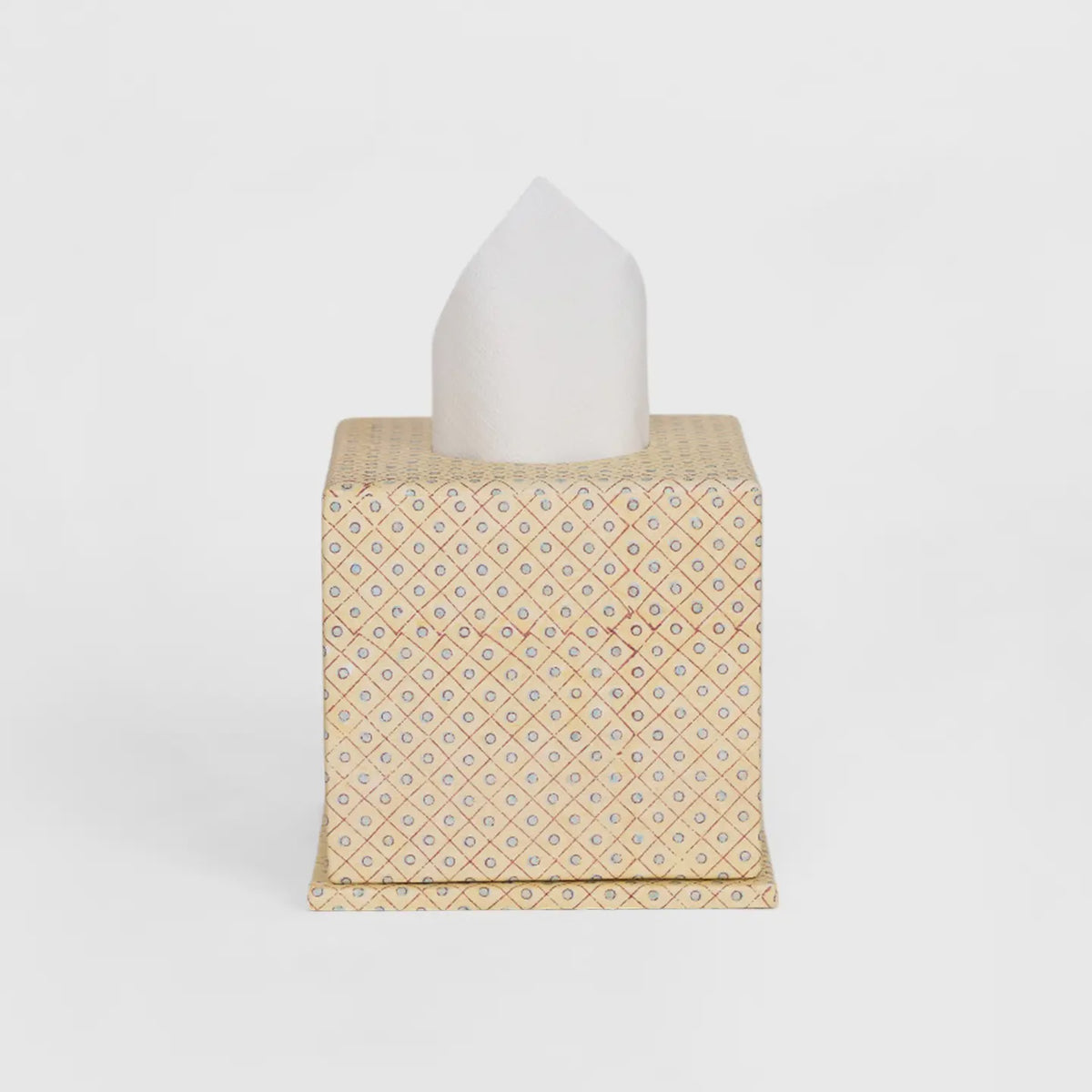Block Printed Square Tissue Box