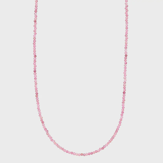 Pink Tourmaline Beaded Necklace