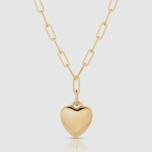 Aurelie Puffy Heart Clip Necklace