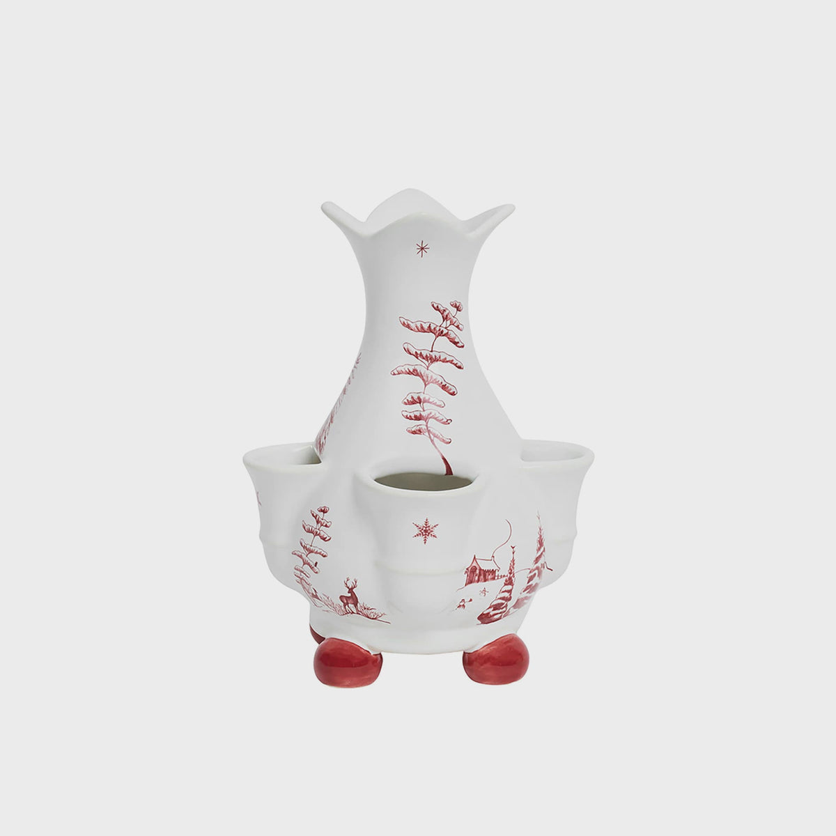 Country Estate Winter Frolic 6" Ruby Tulipiere Vase