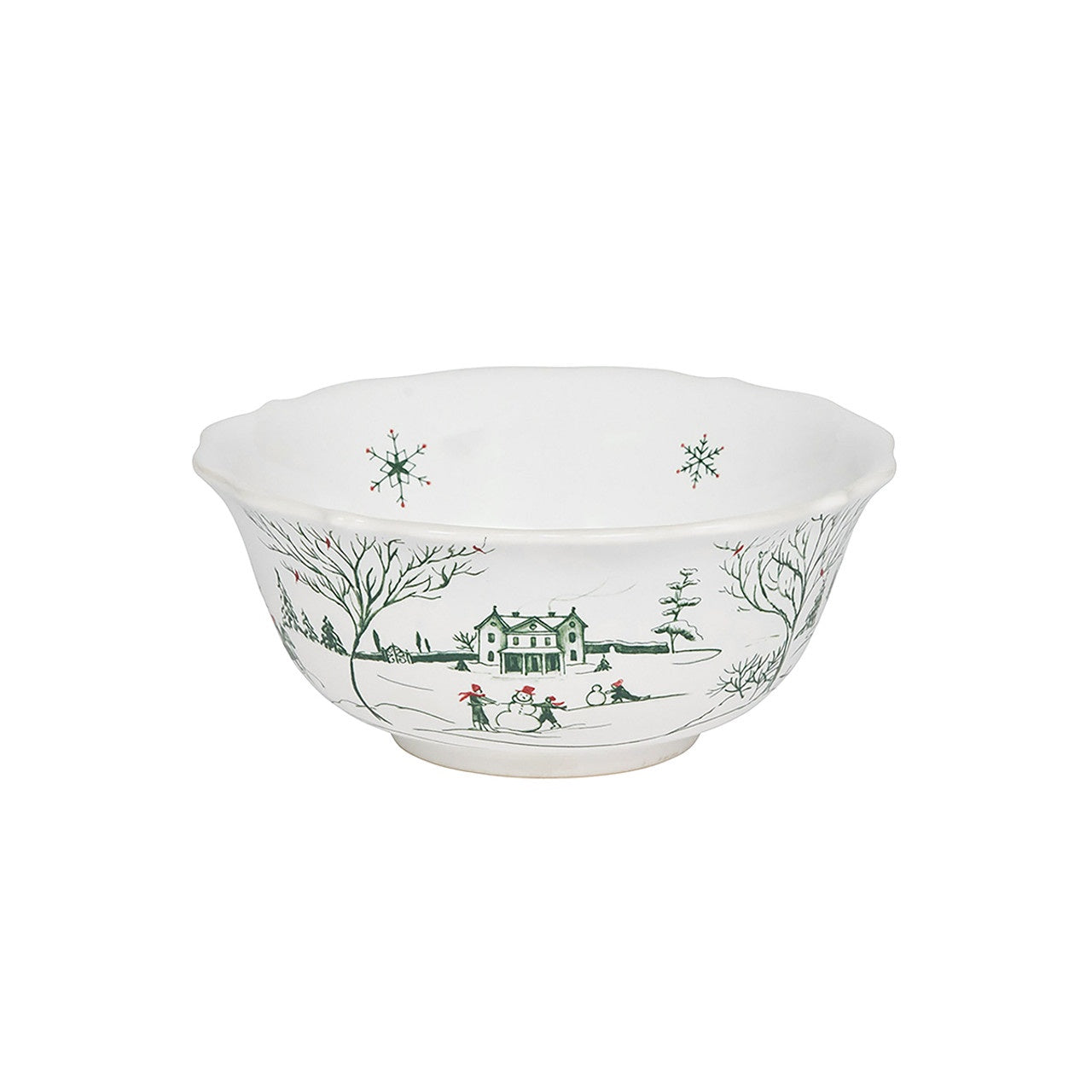 Country Estate Evergreen Winter Frolic Cereal/Ice Cream  Bowl