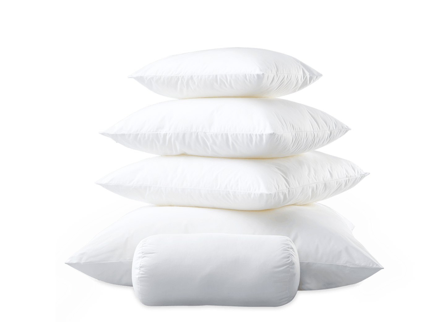 Poly Filled White Neckroll Pillow Insert