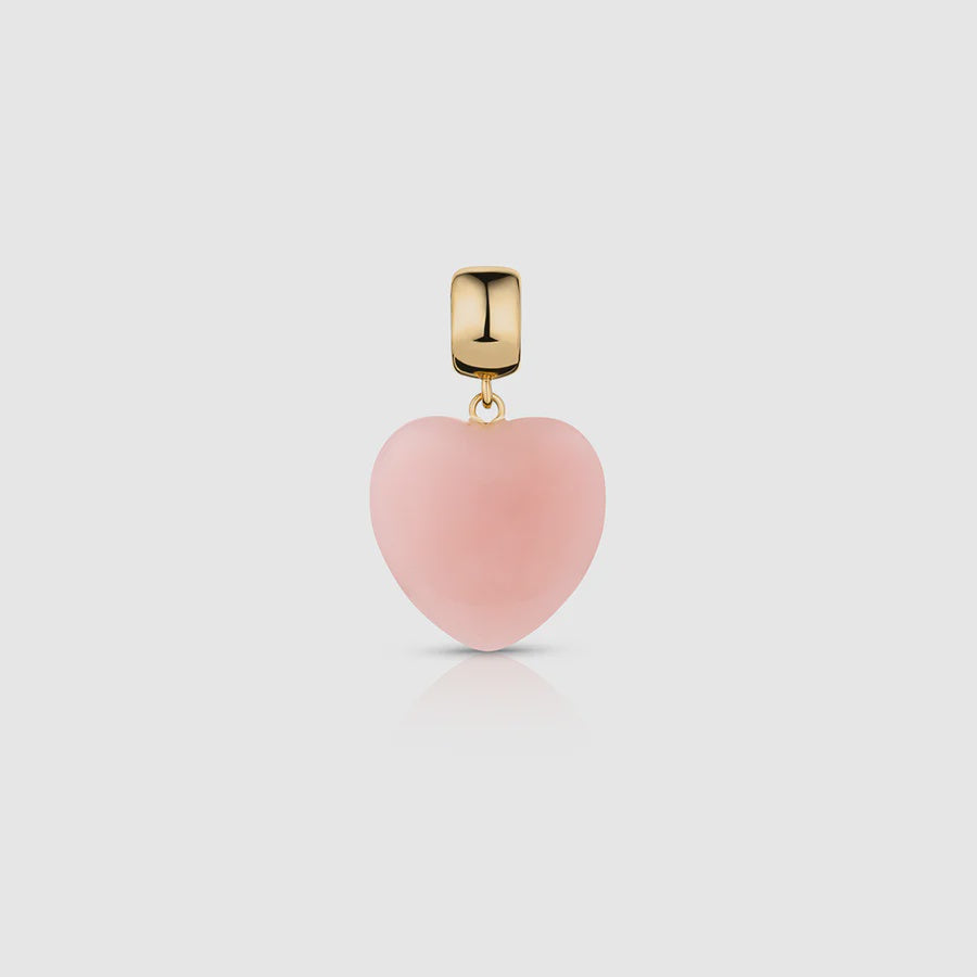 Gemma Pink Opal Heart Bail Charm