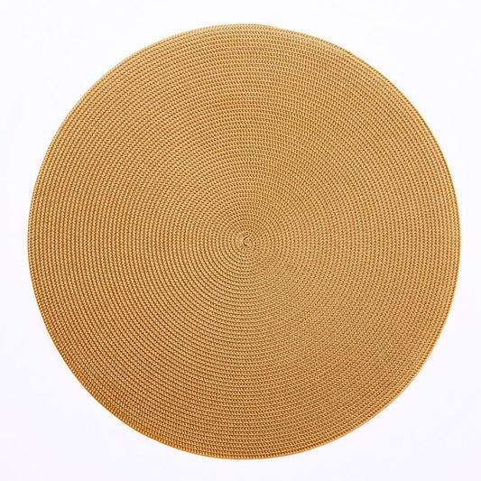 15" Round Linen Braid Placemat Gold