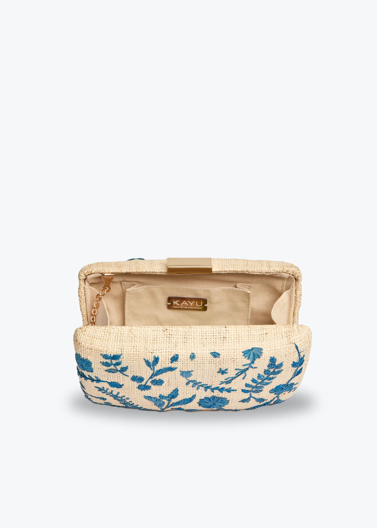 Hana Embroidered Straw Clutch