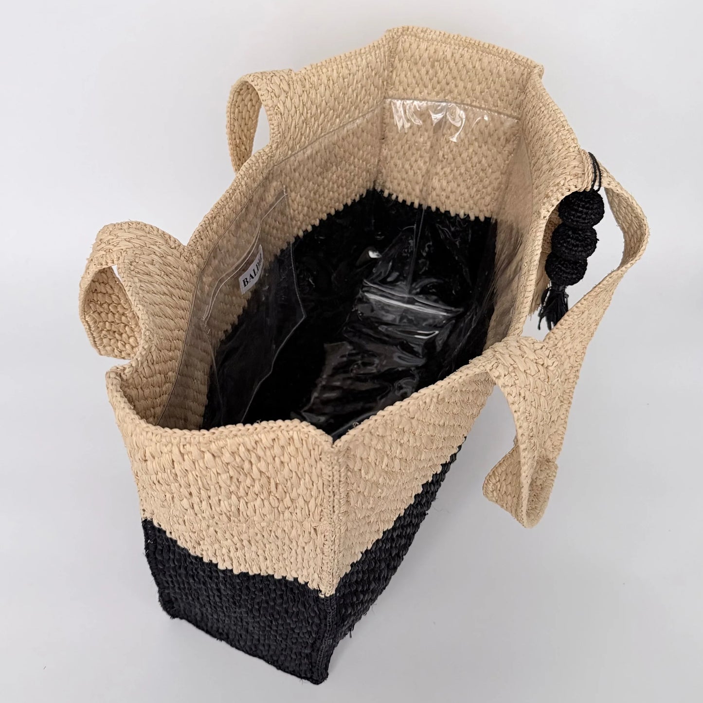 Soleil Raffia Tote w/ Bag Charm