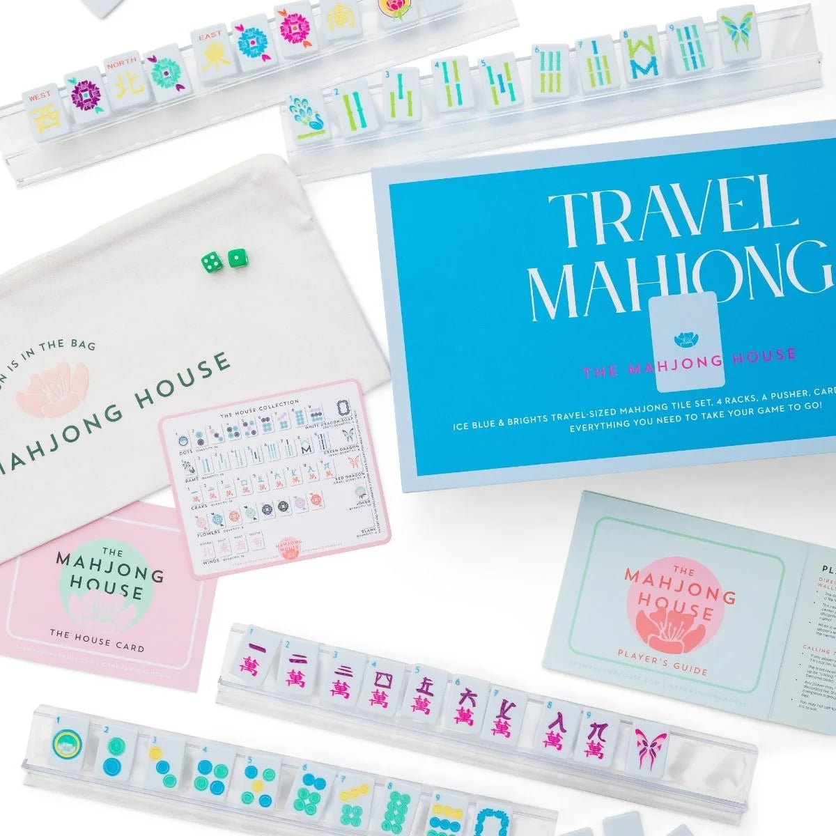Ice Blue & Brights Travel Mahjong