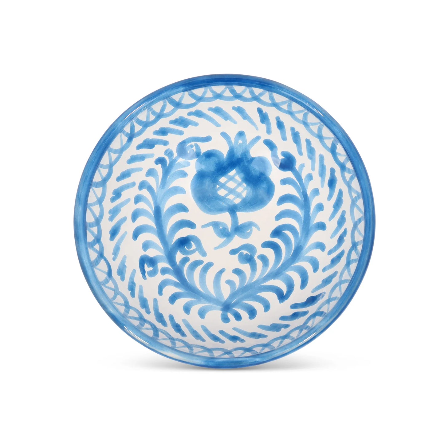 Small Bowl with Handpainted Designs - Sky Blue