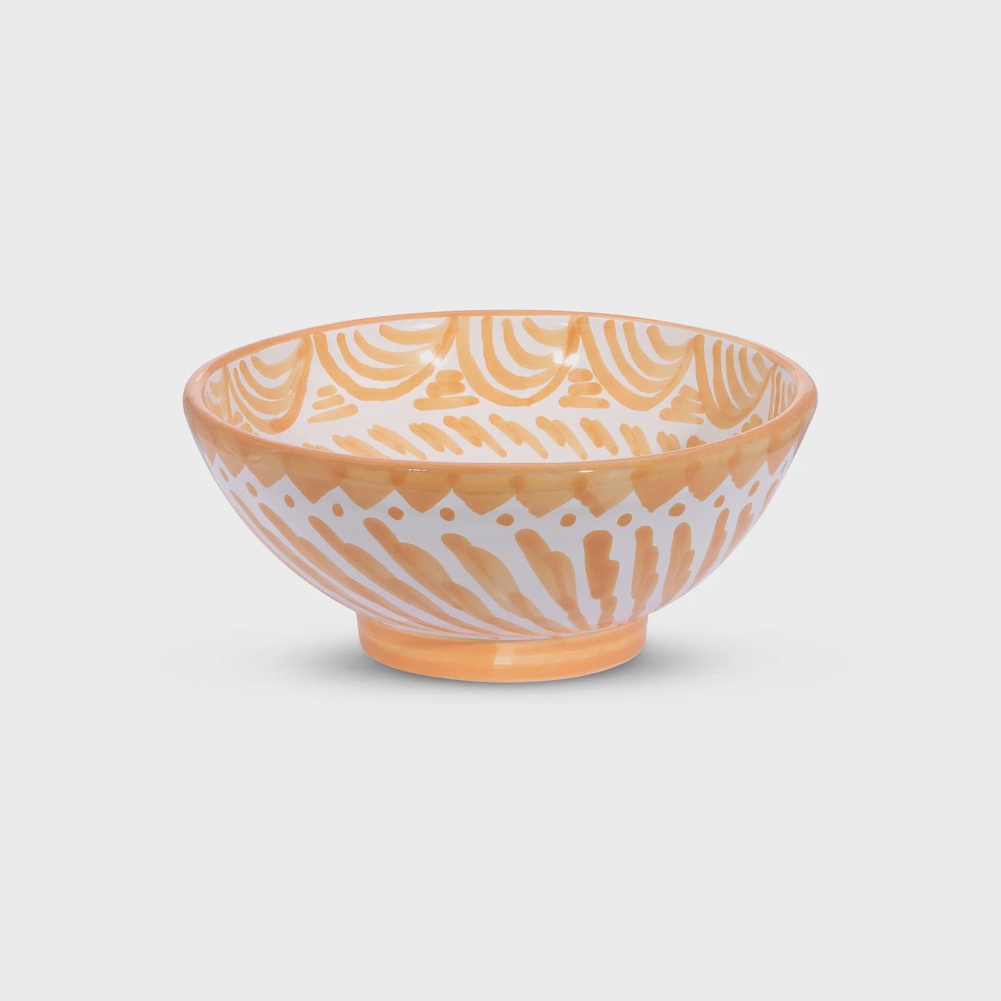 Small Bowl with Handpainted Designs - Peach