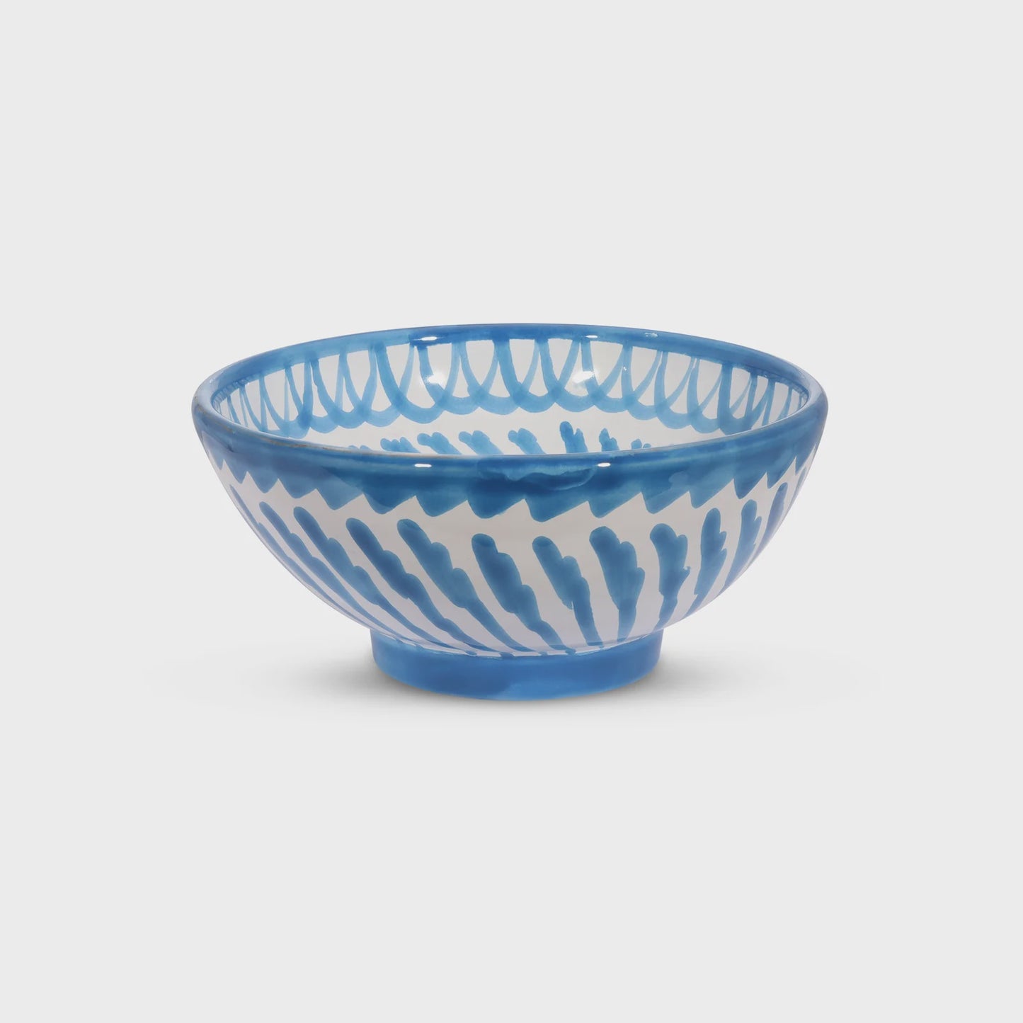 Small Bowl with Handpainted Designs - Sky Blue