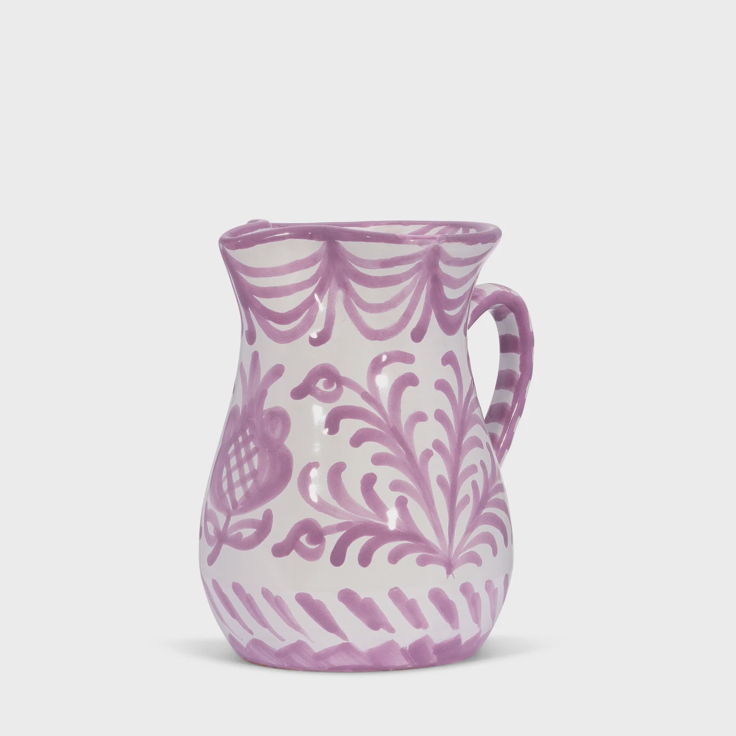 Small Pitcher with Handpainted Designs - Lilac