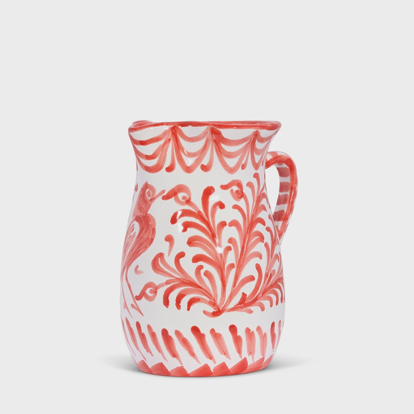 Small Pitcher with Handpainted Designs - Coral