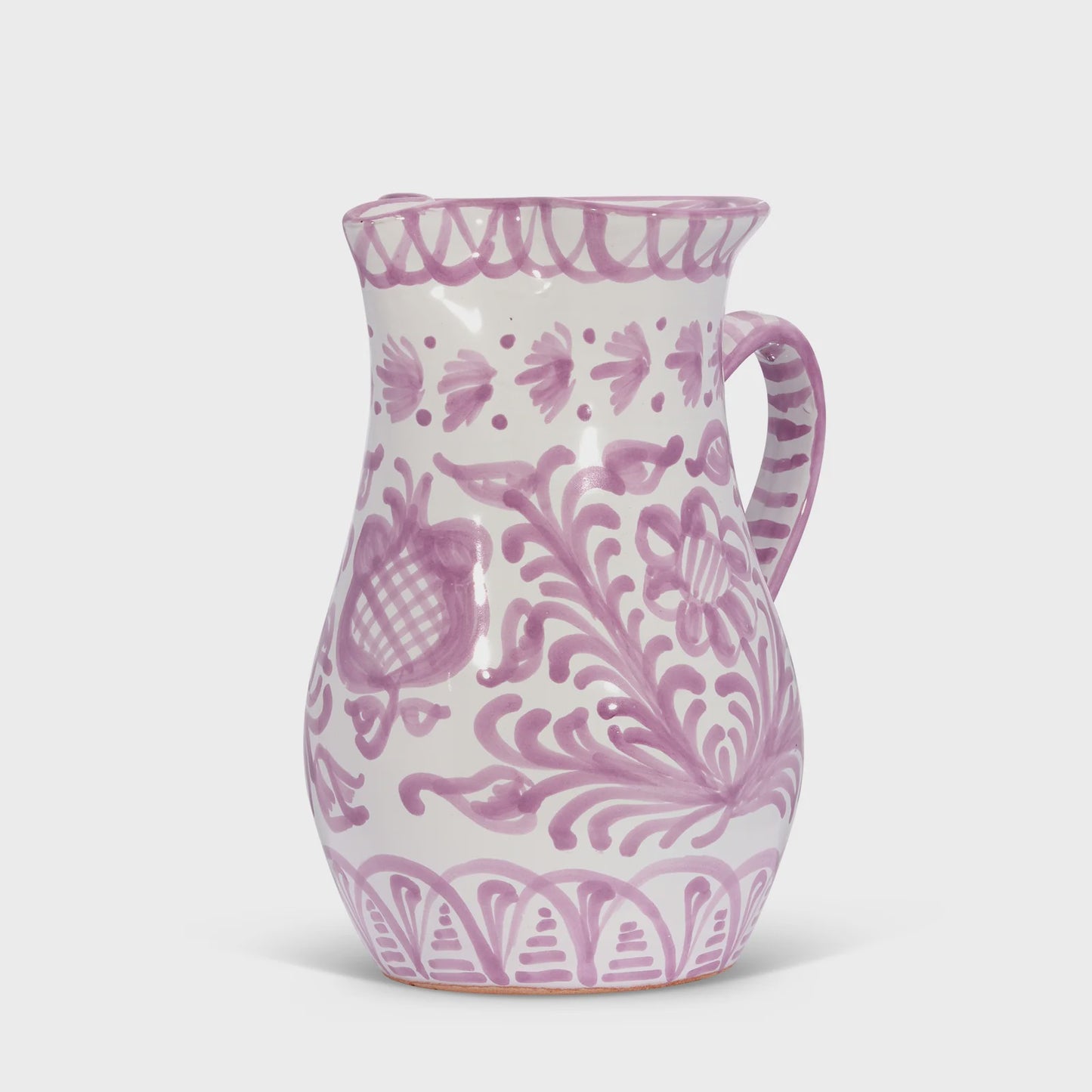 Medium Pitcher with Handpainted Designs - Lilac