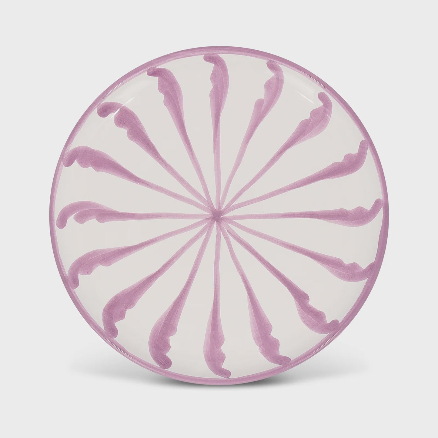 Salad Plate with Candy Cane Stripes - Lilac