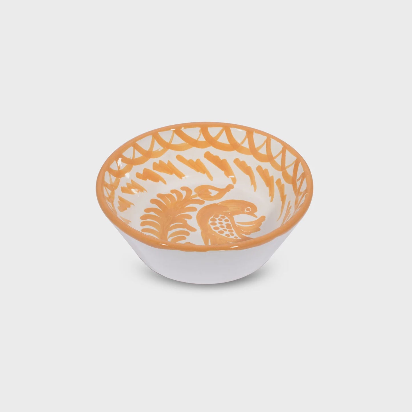 Mini Bowl with Handpainted Designs - Peach