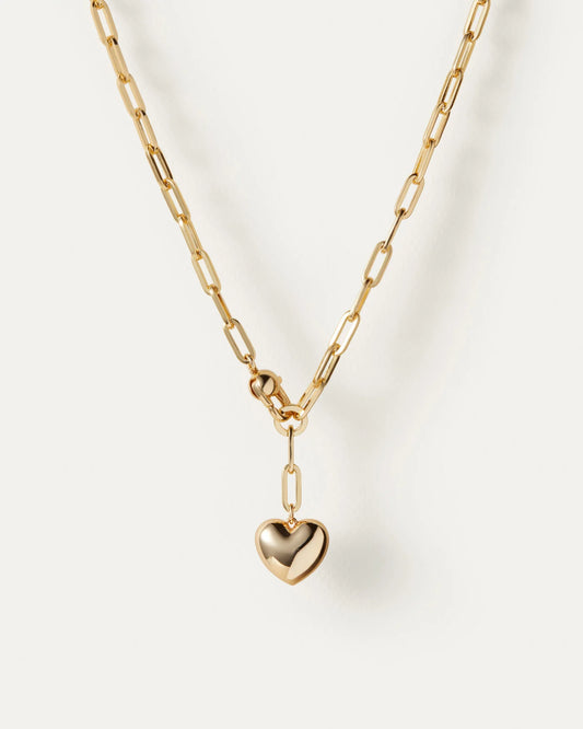 Puffy Heart Chain Necklace