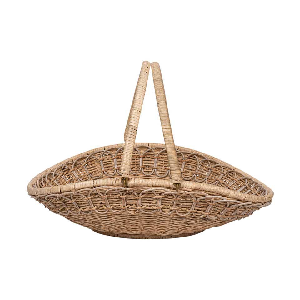 Provence Rattan Whitewash Medium Gathering Basket