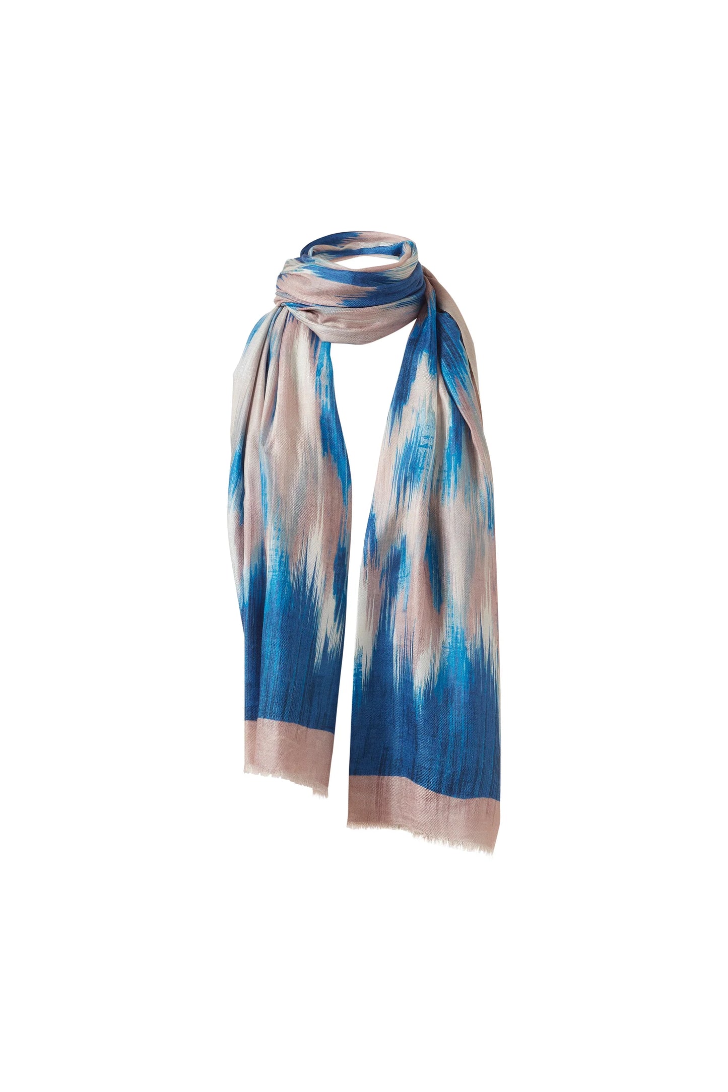 Brushed Ikat Print Scarf