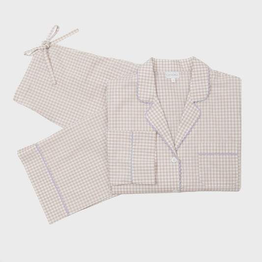 Gingham Pajamas w/ Ric Rac Trim