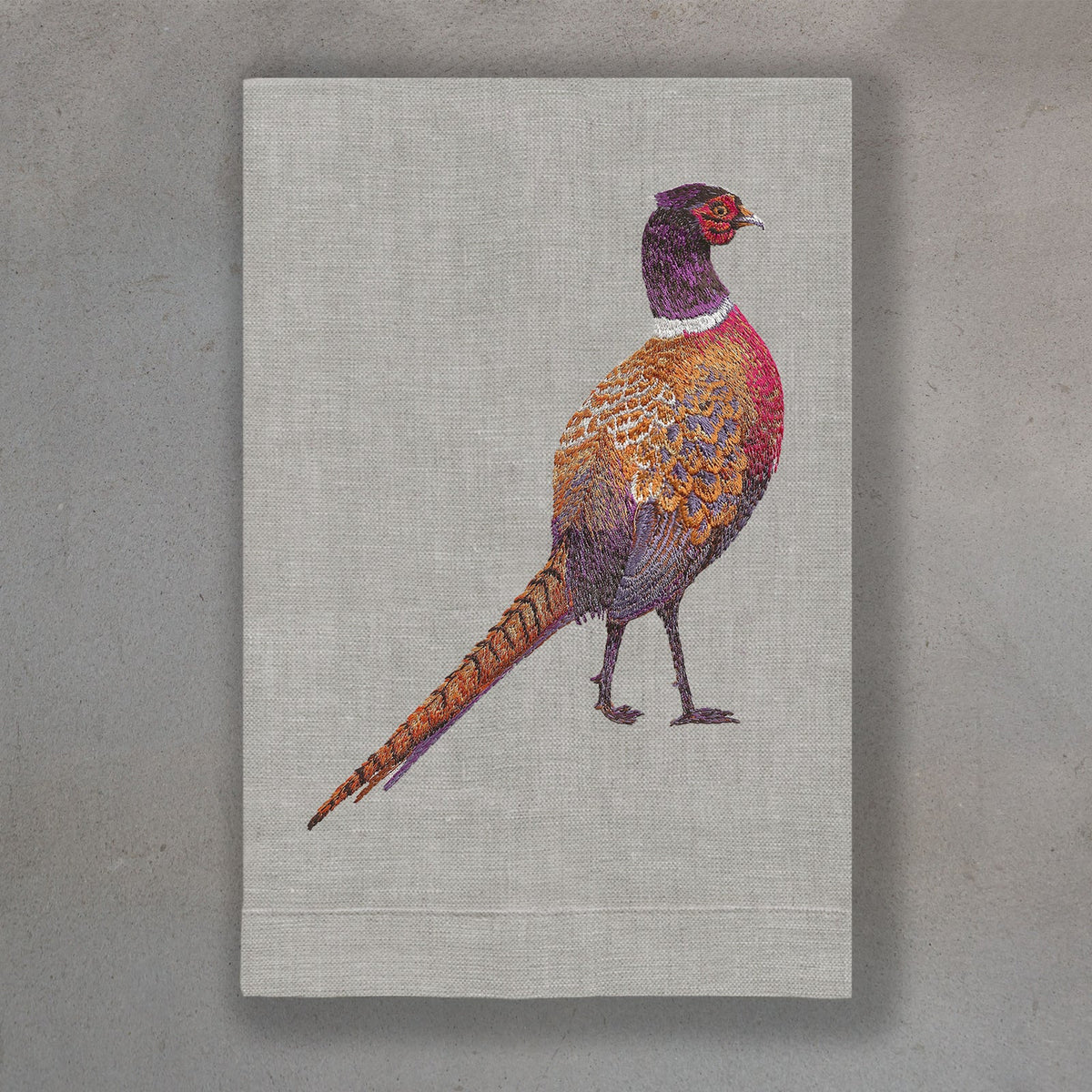 Pheasant Linen Guest Towel