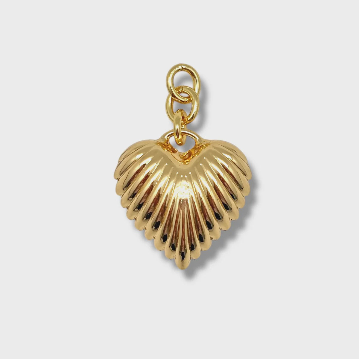 Ribbed Heart Charm
