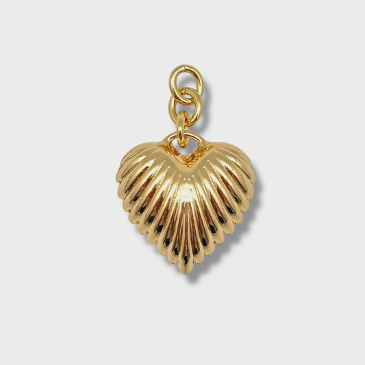 Ribbed Heart Charm