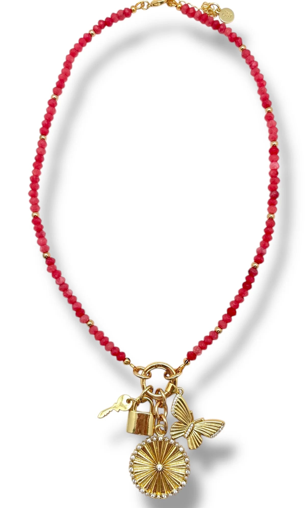 Sunburst Pave Coin Pendant